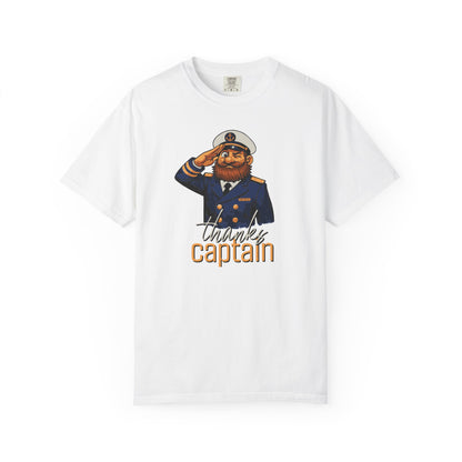 Captain Obvious Salute T-Shirt — "Thanks, Captain" Nautical Crew Tee