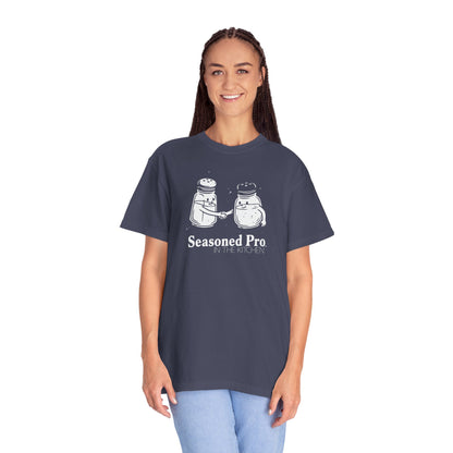 "Seasoned Pro in the Kitchen" T-Shirt — Funny Salt & Pepper Shakers Chef Graphic Tee