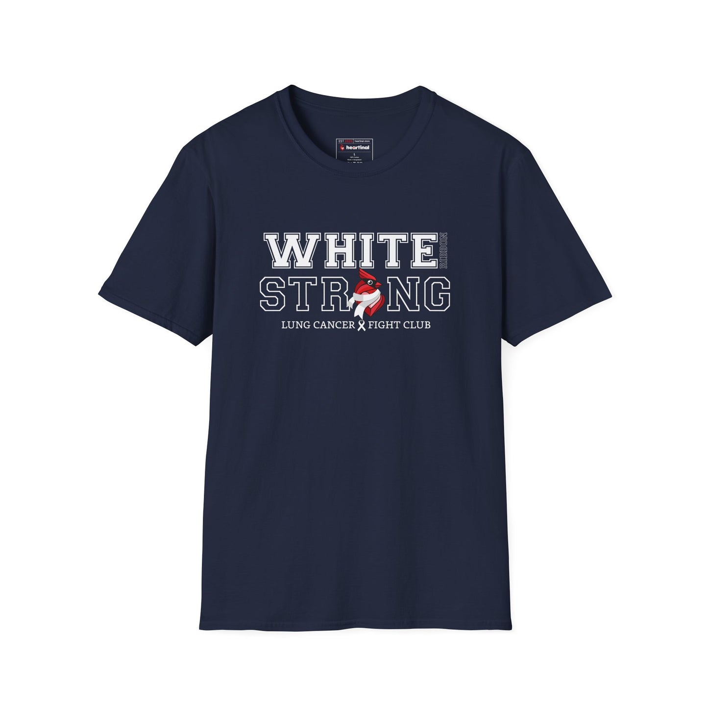 White Ribbon Strong T-Shirt — Lung Cancer Fight Club Awareness Tee