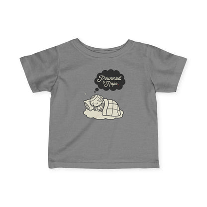 "Powered by Naps" Infant Tee — Cute Sleeping Recharging Baby Robot Android Graphic