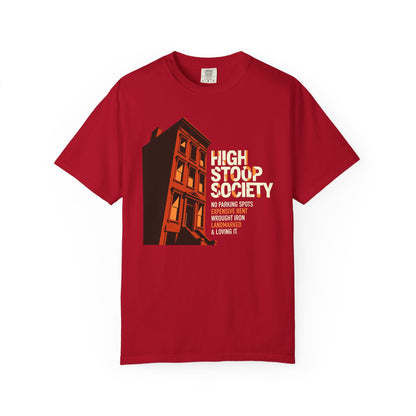 "High Stoop Society" T-Shirt — Vintage Brooklyn New York Brownstone Graphic Tee