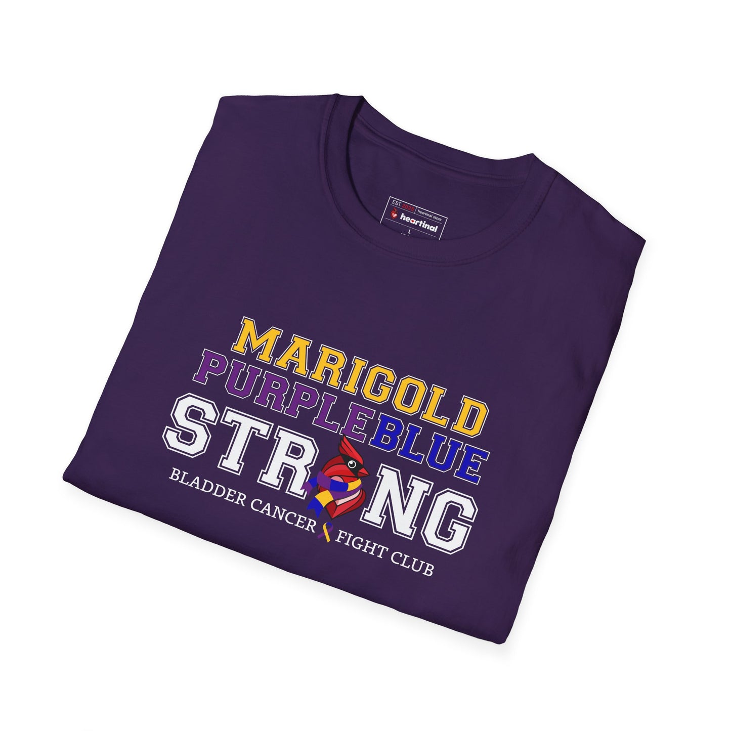 Marigold Purple Blue Strong T-Shirt — Bladder Cancer Awareness Fundraiser Tee