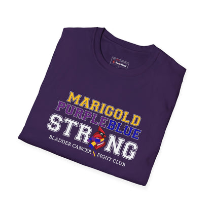 Marigold Purple Blue Strong T-Shirt — Bladder Cancer Awareness Fundraiser Tee