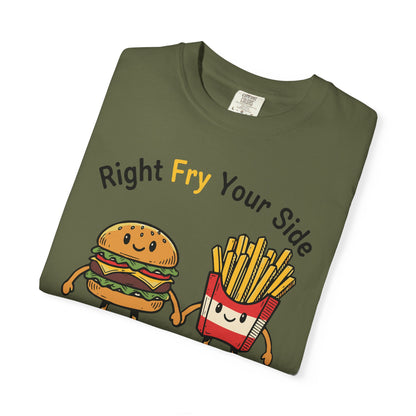 Right Fry Your Side Burger & Fries T-Shirt - Cheeseburger French Fries Retro Tee