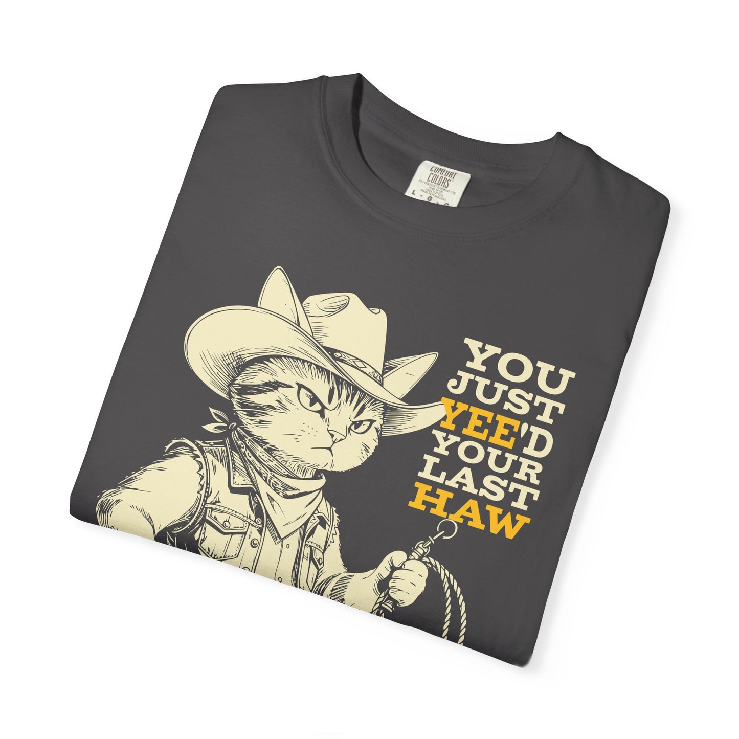 "You Just Yee'd Your Last Haw Partner" Cowboy Cat T-Shirt — Funny Vintage Western Graphic Tee