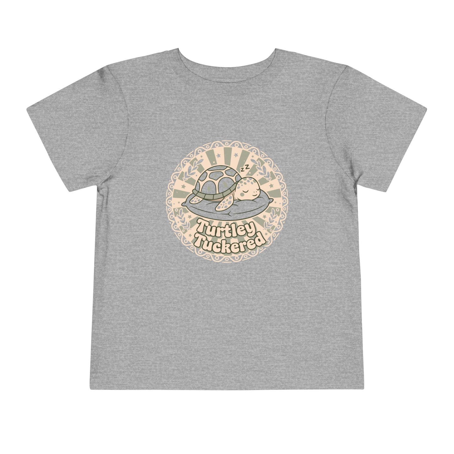 "Turtley Tuckered" Toddler Tee —  Cute Nap-Time Turtle Graphic Shirt