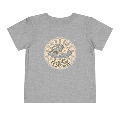 "Turtley Tuckered" Toddler Tee —  Cute Nap-Time Turtle Graphic Shirt