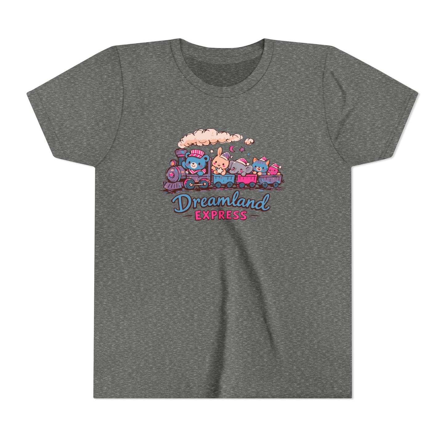 "Dreamland Express" Youth Tee — Cute Train & Animal Crew Kids Shirt
