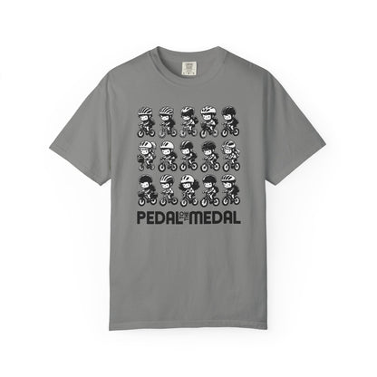 Pedal for the Medal Graphic Tee — Cute Cycling Crew Illustration T-Shirt