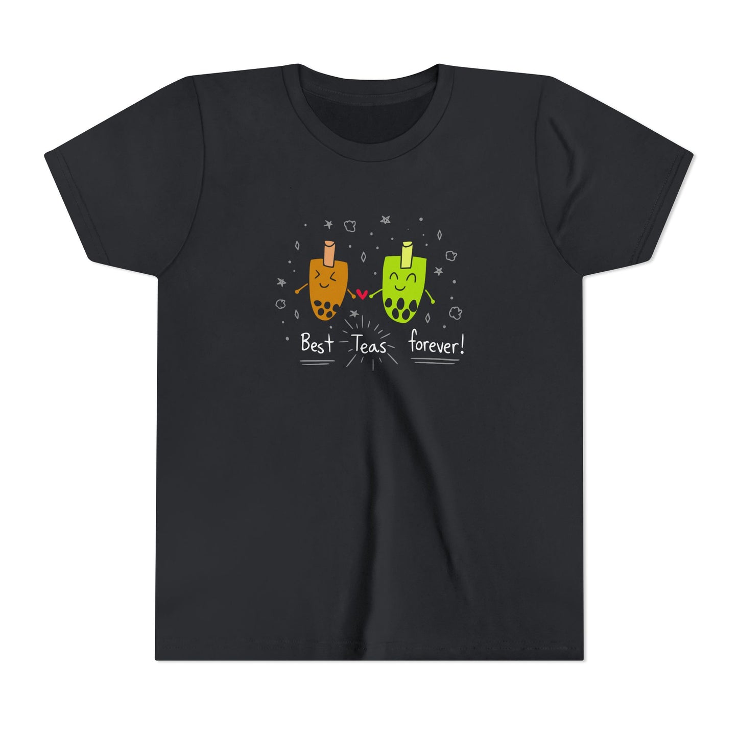 "Best Teas Forever" Youth Tee – Cute Bubble Tea Friends BFF Graphic T-Shirt