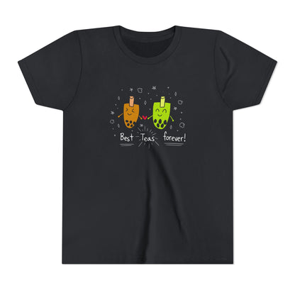 "Best Teas Forever" Youth Tee – Cute Bubble Tea Friends BFF Graphic T-Shirt