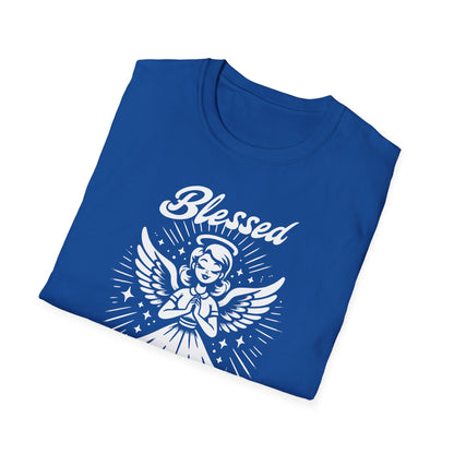 Blessed & Highly Stressed T-Shirt — Retro Angelic Graphic Tee