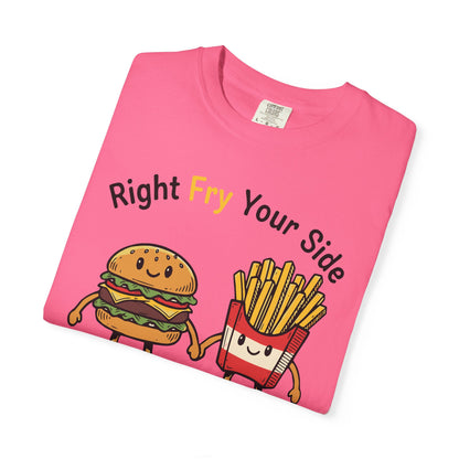 Right Fry Your Side Burger & Fries T-Shirt - Cheeseburger French Fries Retro Tee