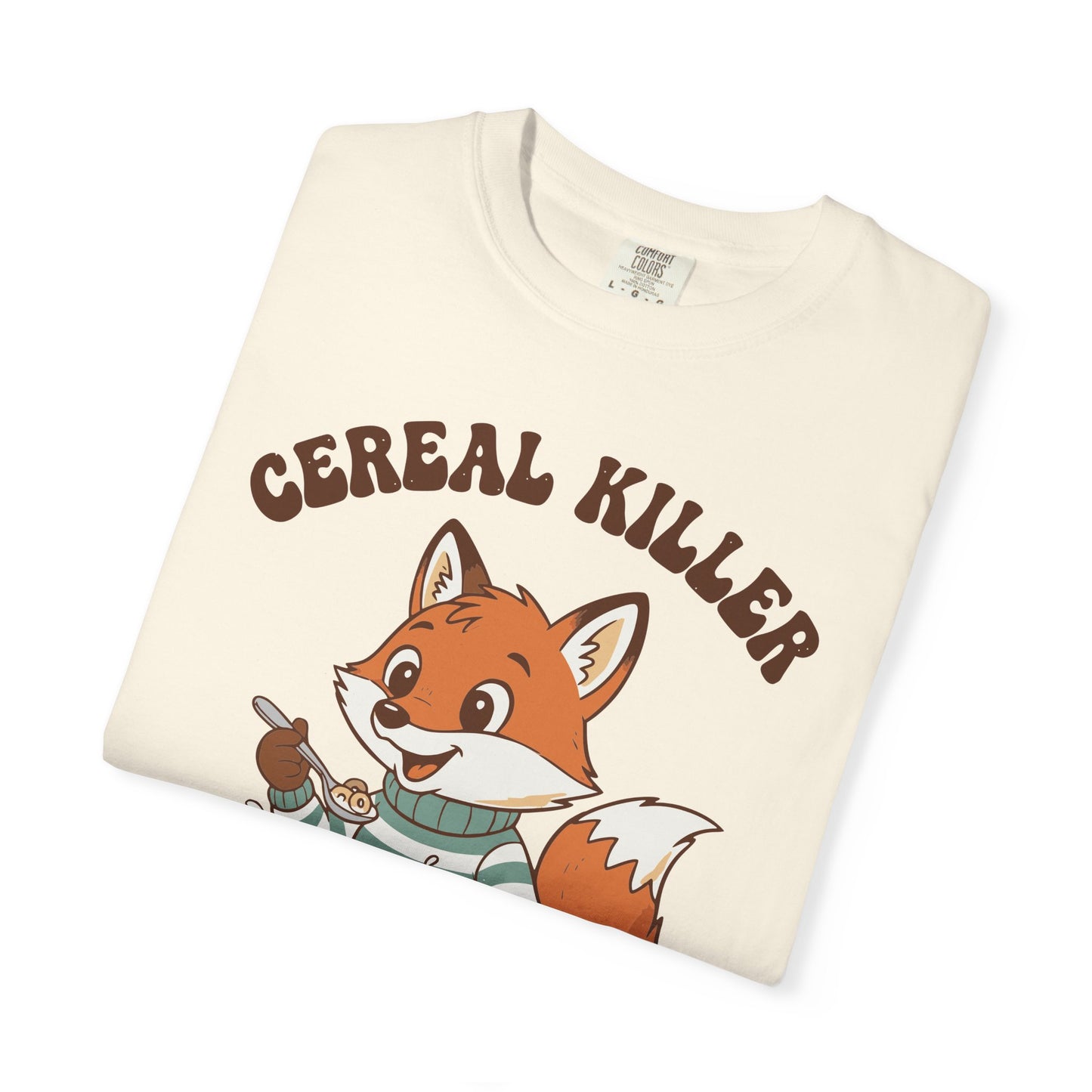 "Cereal Killer" T-Shirt — Cute Fox Eating Cereal Graphic Tee