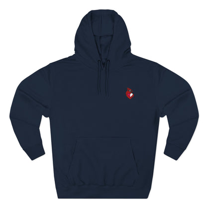 heartinal® "Snug as a Cardinal" Heart Chest Hoodie — Small Embroidered Bird Pullover