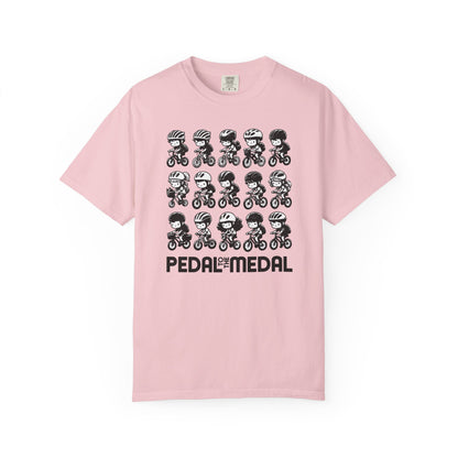 Pedal for the Medal Graphic Tee — Cute Cycling Crew Illustration T-Shirt