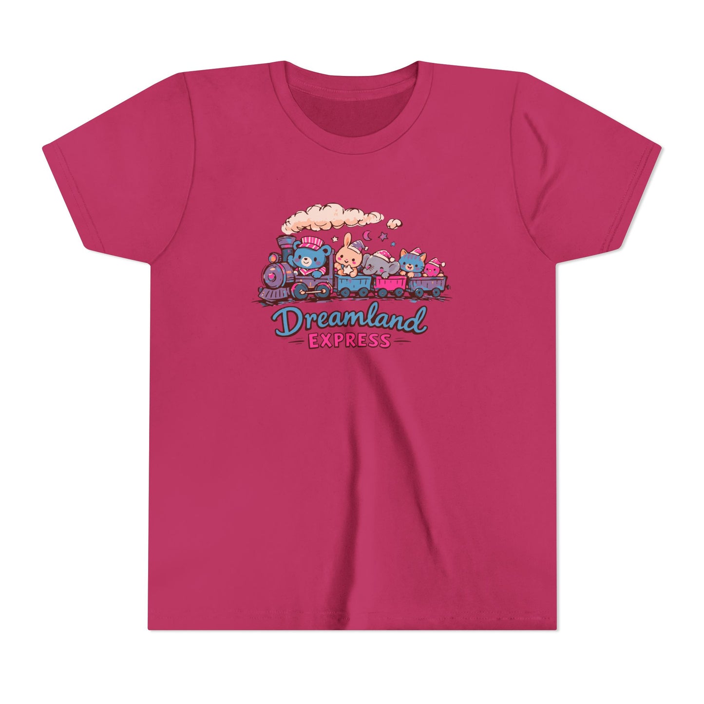 "Dreamland Express" Youth Tee — Cute Train & Animal Crew Kids Shirt