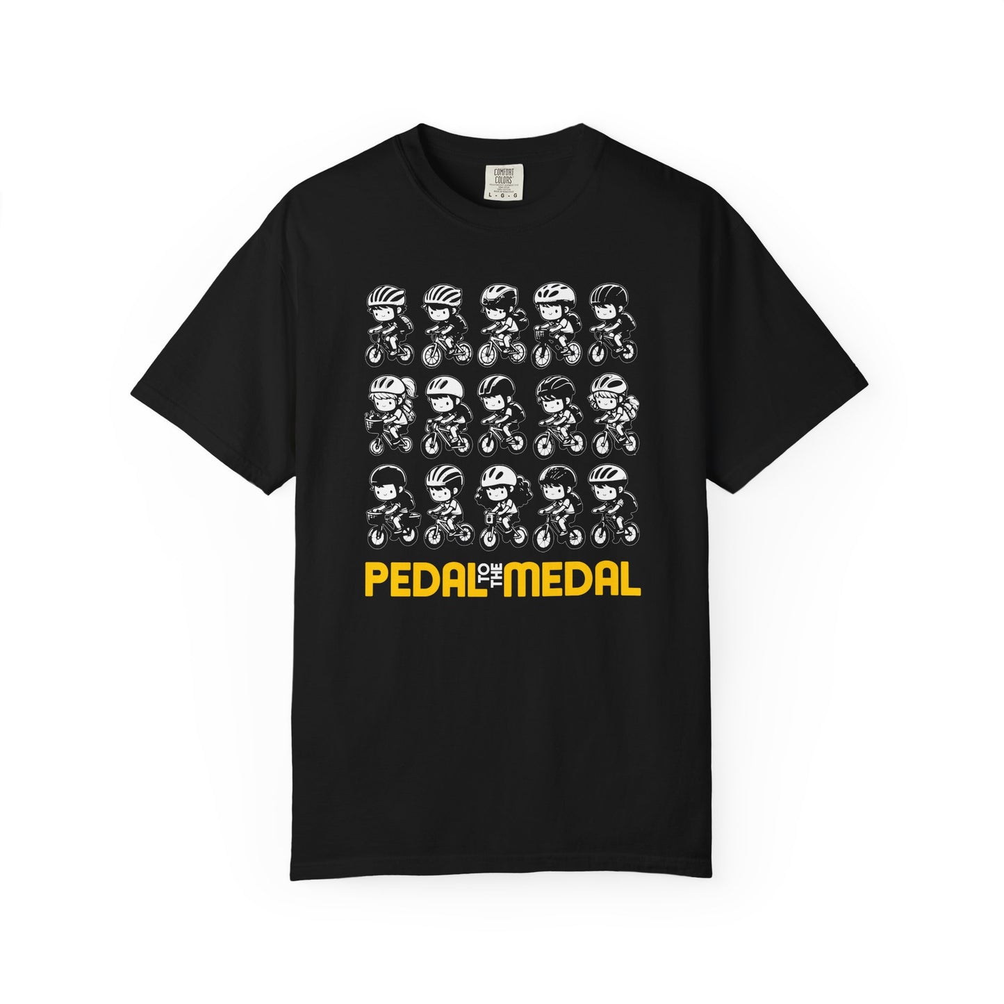 Pedal for the Medal Graphic Tee — Cute Cycling Crew Illustration T-Shirt