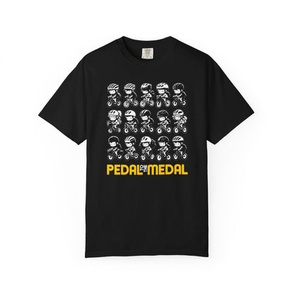 Pedal for the Medal Graphic Tee — Cute Cycling Crew Illustration T-Shirt