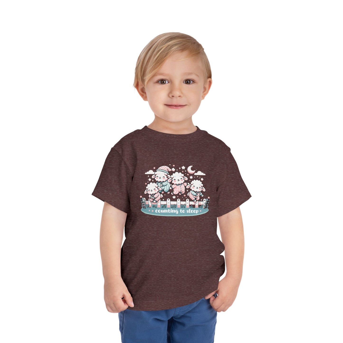 "Counting to Sleep" Toddler Tee — Cute Sleepy Sheep Bedtime Shirt