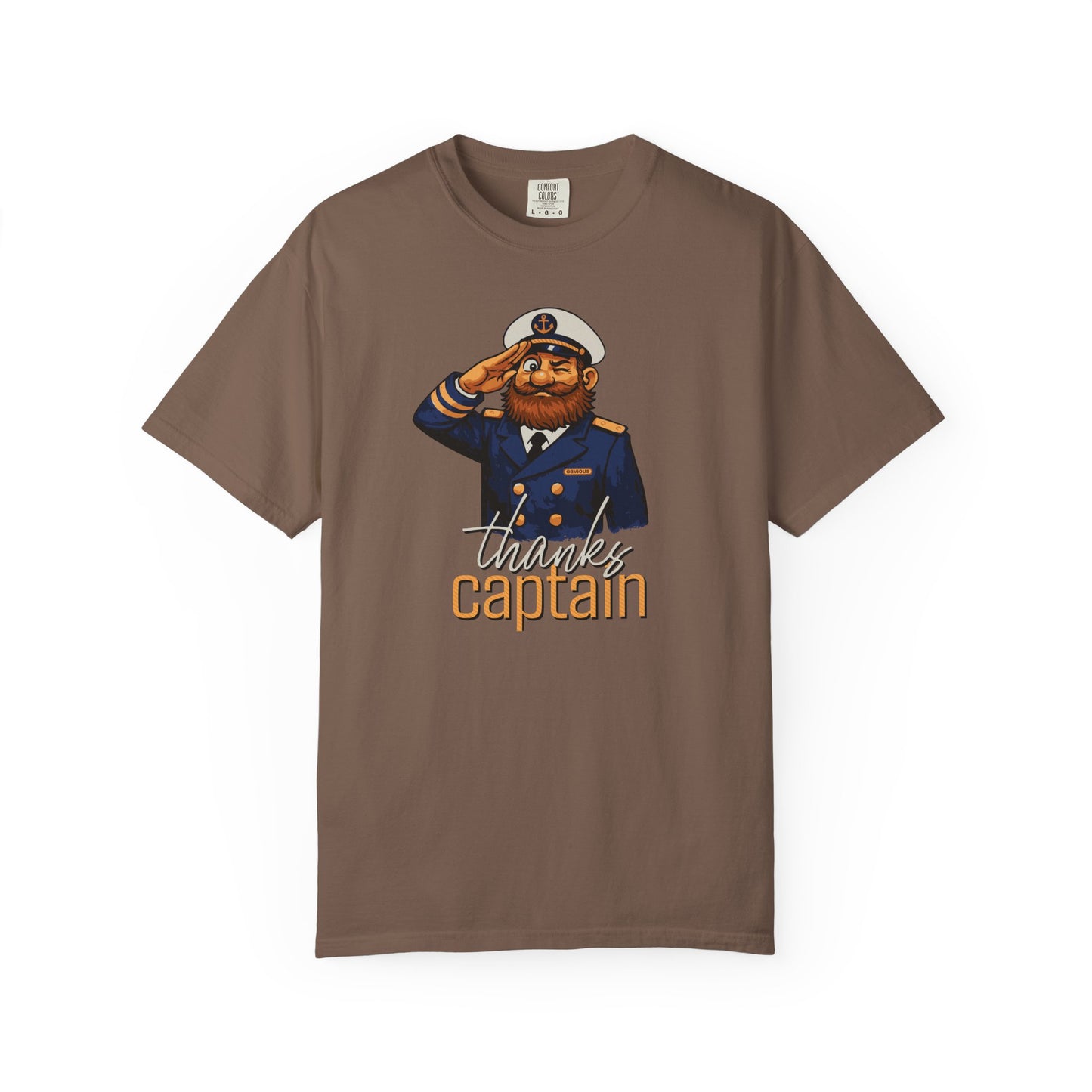 Captain Obvious Salute T-Shirt — "Thanks, Captain" Nautical Crew Tee
