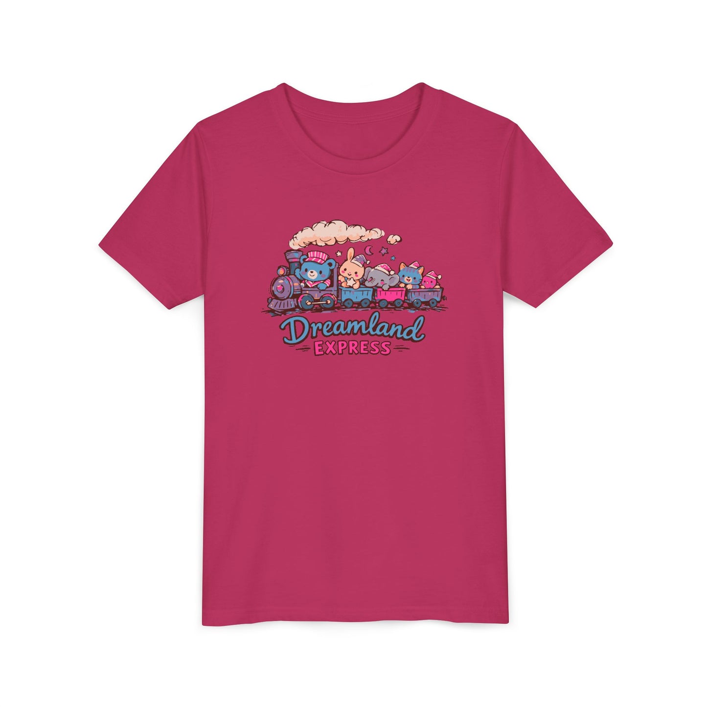 "Dreamland Express" Youth Tee — Cute Train & Animal Crew Kids Shirt