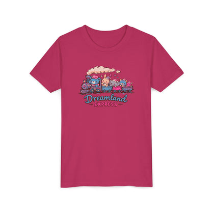 "Dreamland Express" Youth Tee — Cute Train & Animal Crew Kids Shirt