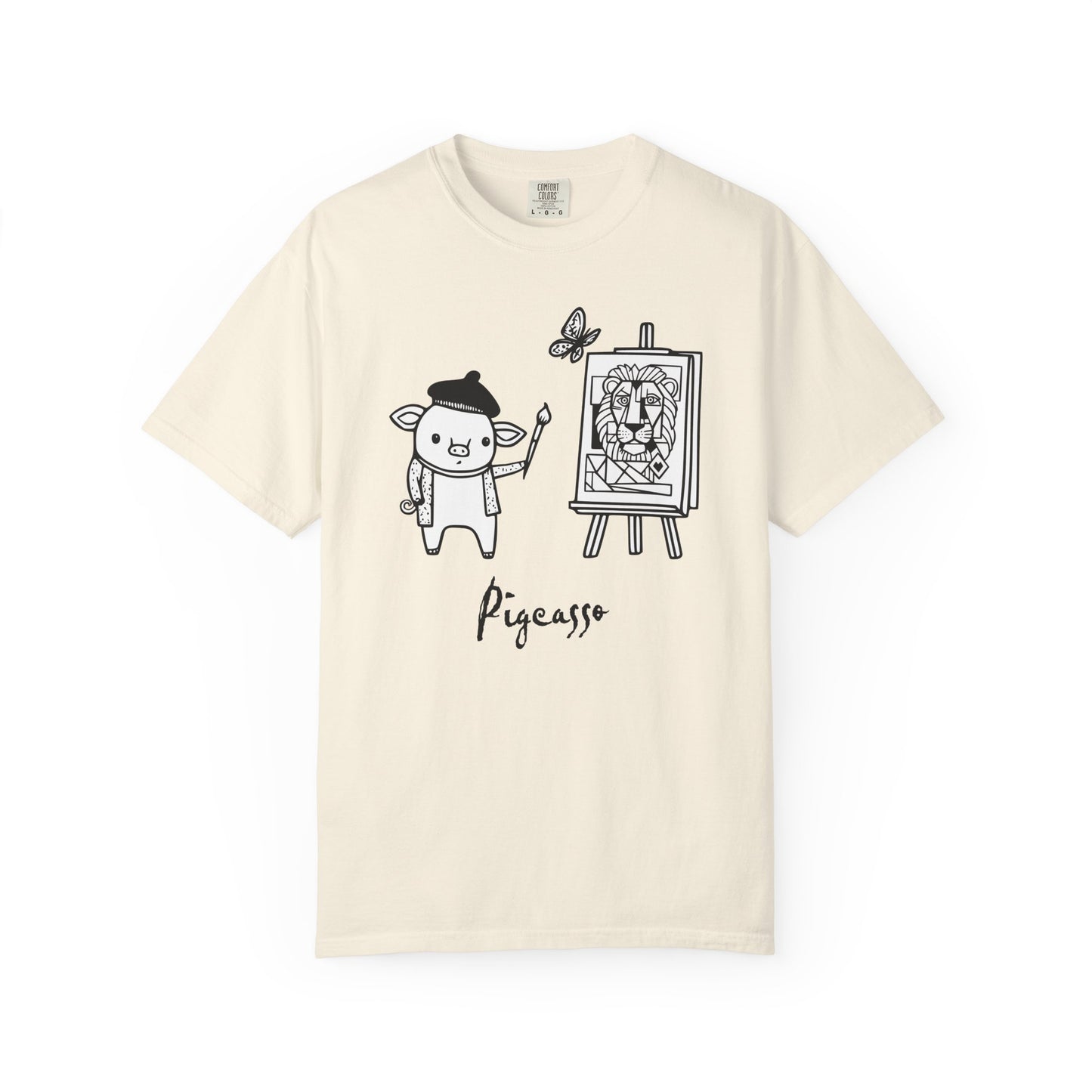 "Pigcasso" Pigment T-Shirt — Cute Pig Artist Illustration Painter Tee