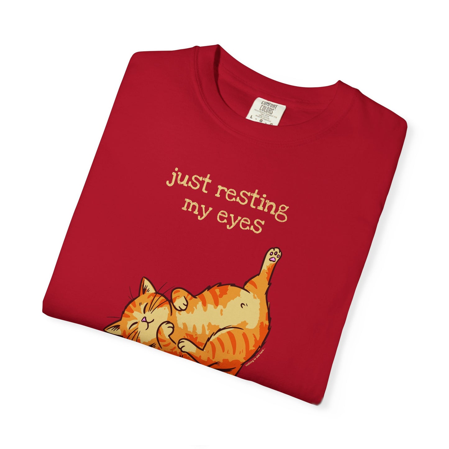 "Just Resting My Eyes" T-Shirt — Awkward Cat Nap Graphic Tee