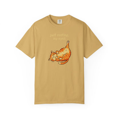 "Just Resting My Eyes" T-Shirt — Awkward Cat Nap Graphic Tee