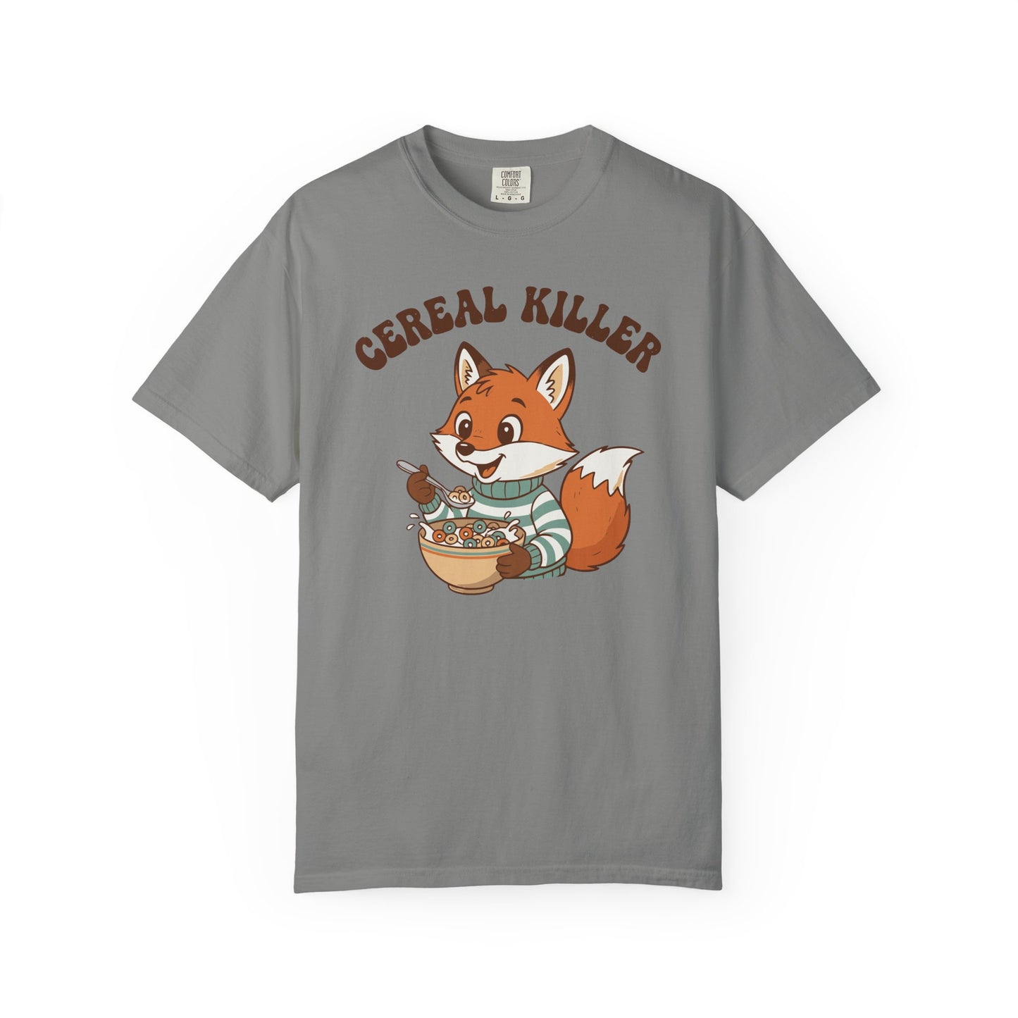 "Cereal Killer" T-Shirt — Cute Fox Eating Cereal Graphic Tee