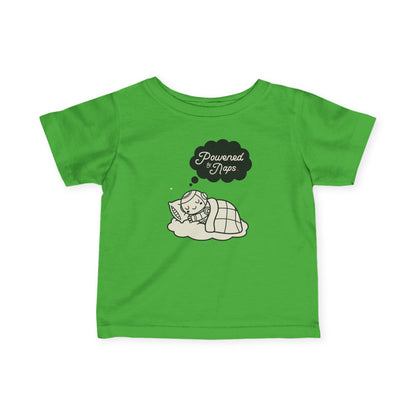 "Powered by Naps" Infant Tee — Cute Sleeping Recharging Baby Robot Android Graphic