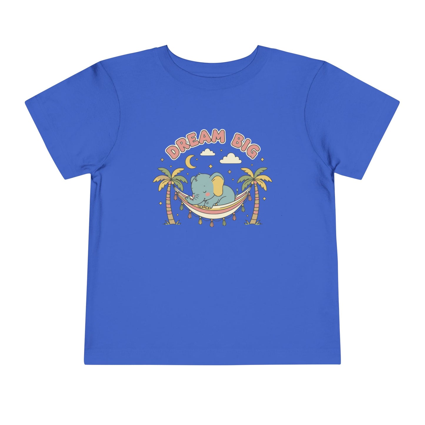 "Dream Big" Toddler Tee — Elephant Hammock Sleeping Graphic