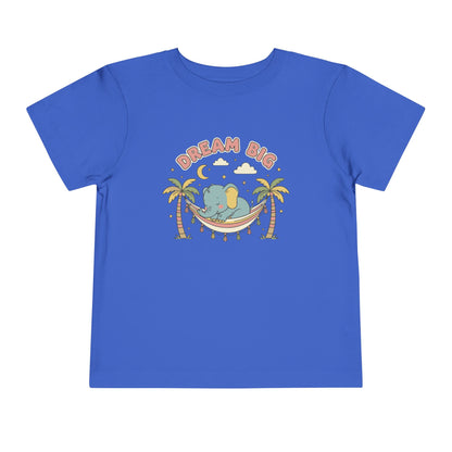 "Dream Big" Toddler Tee — Elephant Hammock Sleeping Graphic