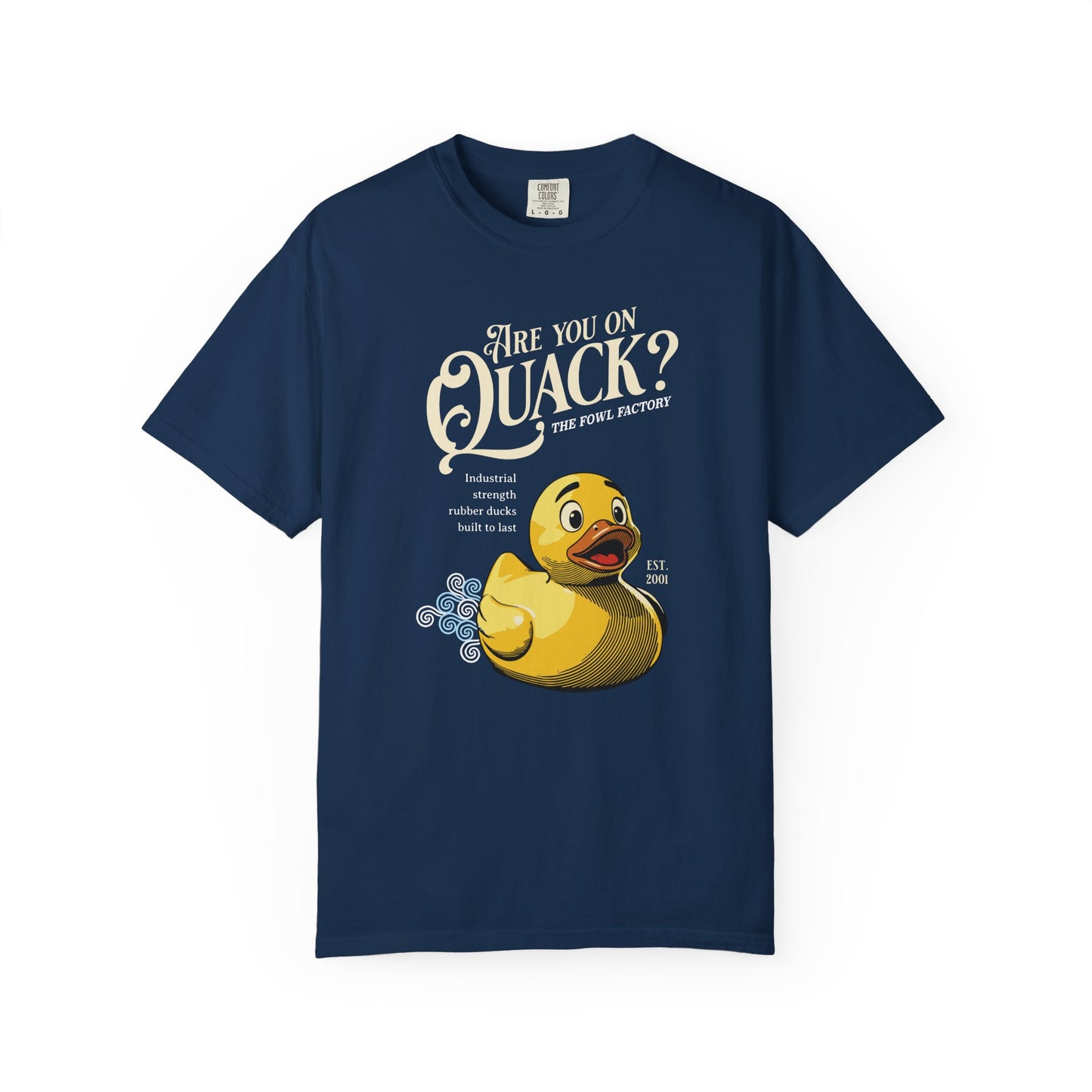 "Are You On Quack?" Graphic T-Shirt — Vintage Illustration Rubber Duck Tee