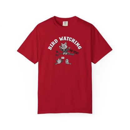 'Bird Watching' T-Shirt — Vintage Cartoon Cat Calling Graphic Tee