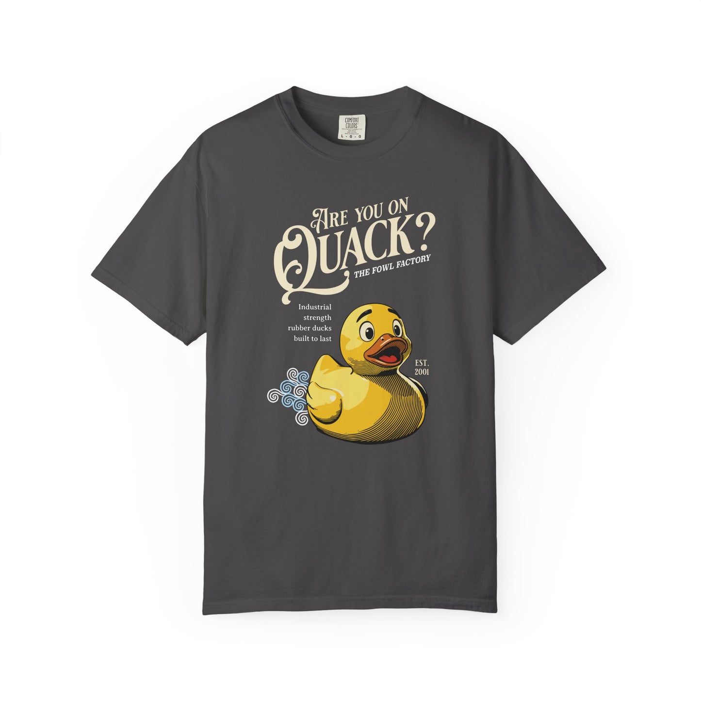 "Are You On Quack?" Graphic T-Shirt — Vintage Illustration Rubber Duck Tee