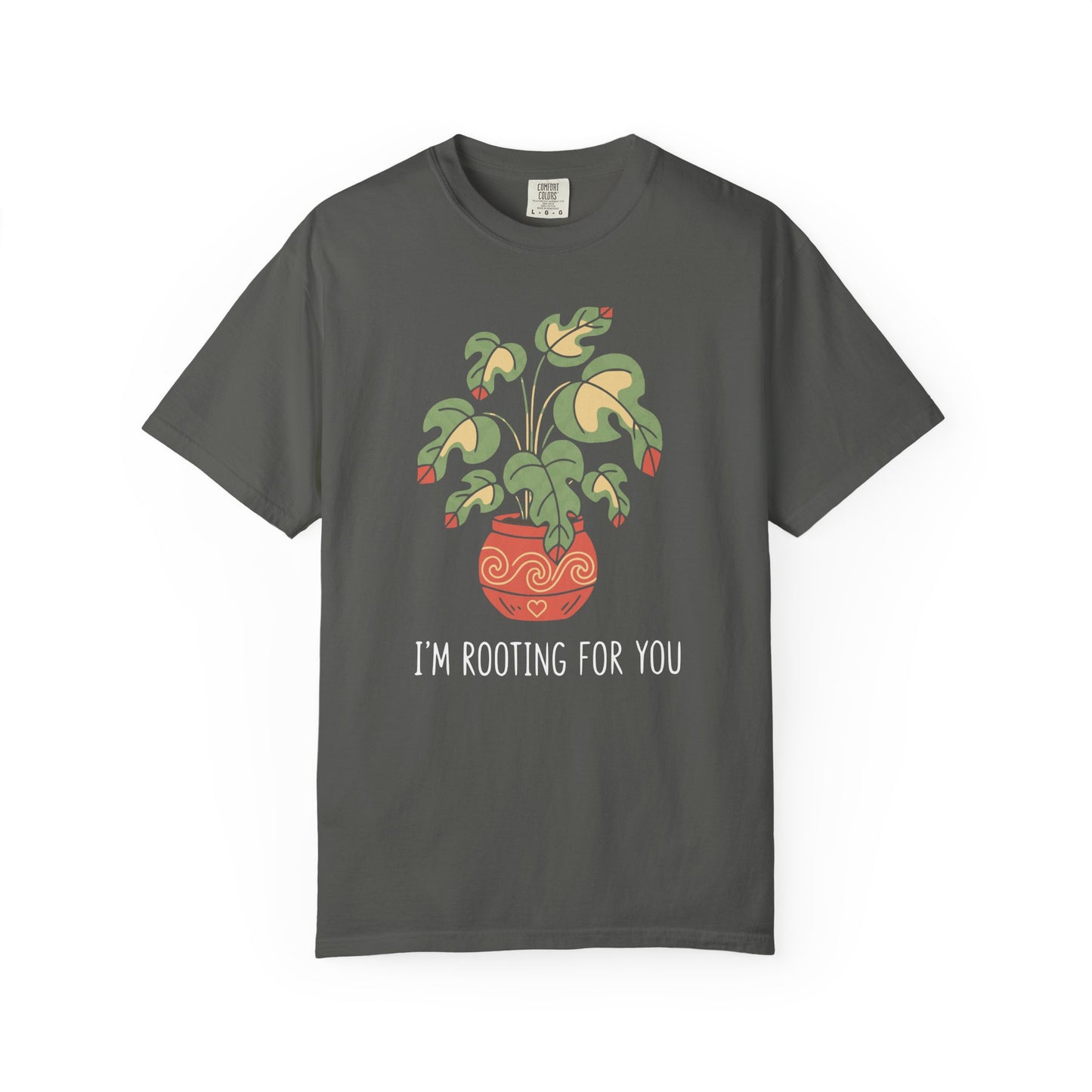 "I’m Rooting For You" Plant Lover Support T-Shirt — Cute Potted Plant Tee
