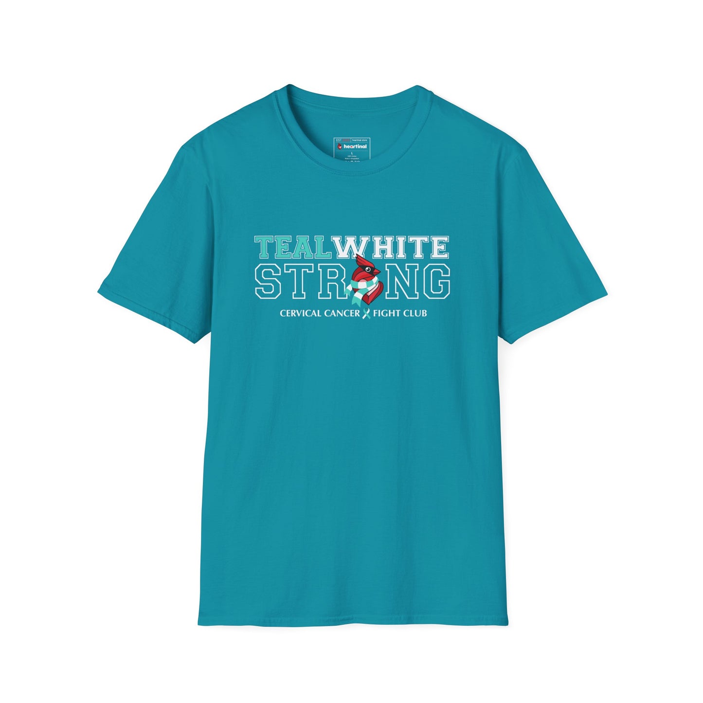Teal White Strong - Cervical Cancer Fight Club T-Shirt