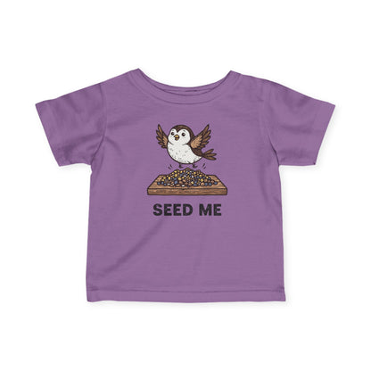 "Seed Me" Infant Tee — Cute Hungry Baby Bird Graphic Shirt