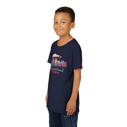 "Dreamland Express" Youth Tee — Cute Train & Animal Crew Kids Shirt