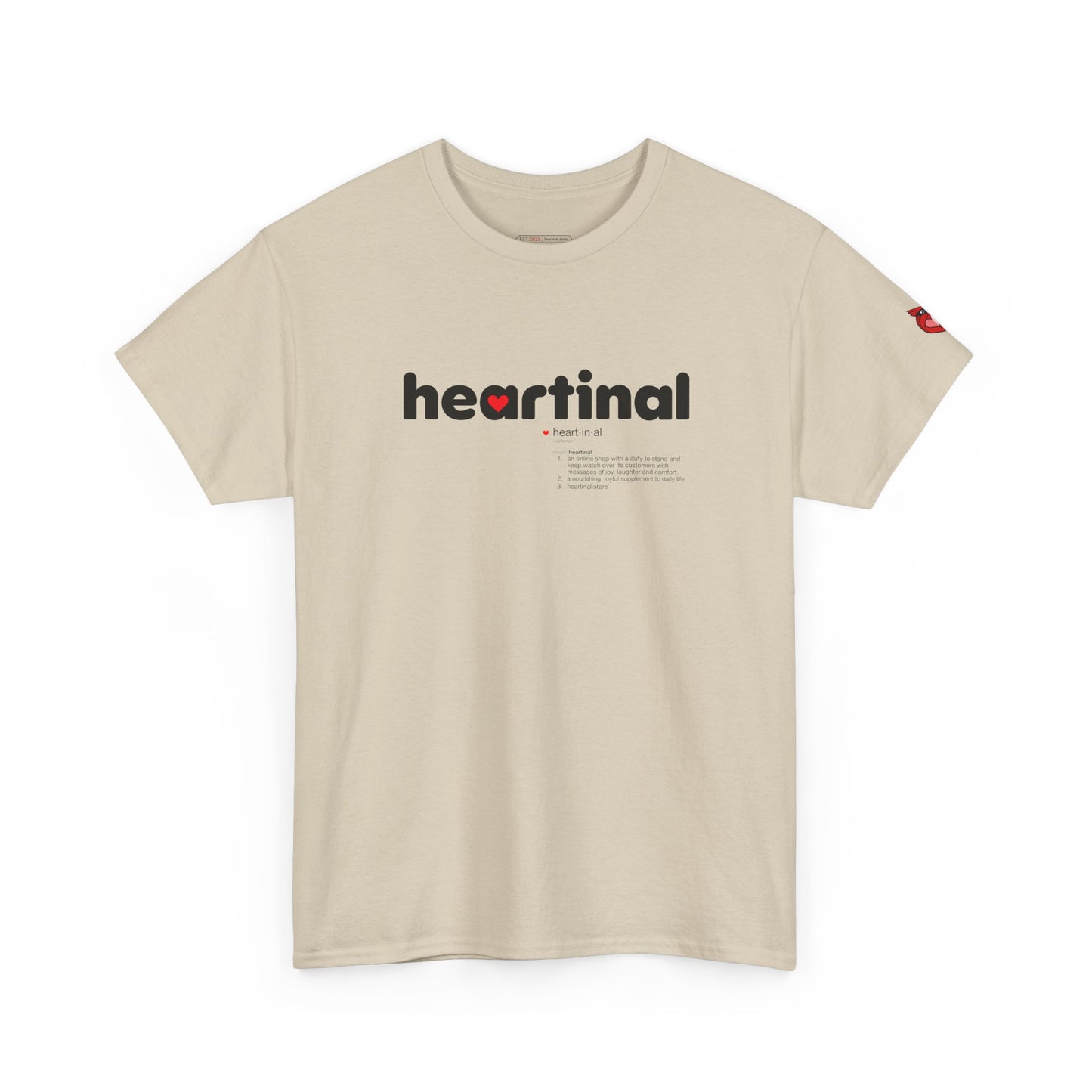 heartinal® "Heart on Your Sleeve" T-Shirt — Wordmark Logo Front with "Nutrition Facts" Back Tee