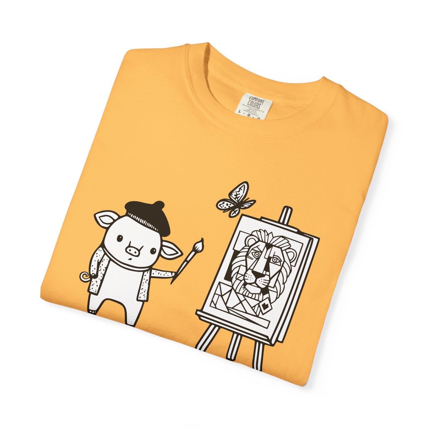 "Pigcasso" Pigment T-Shirt — Cute Pig Artist Illustration Painter Tee