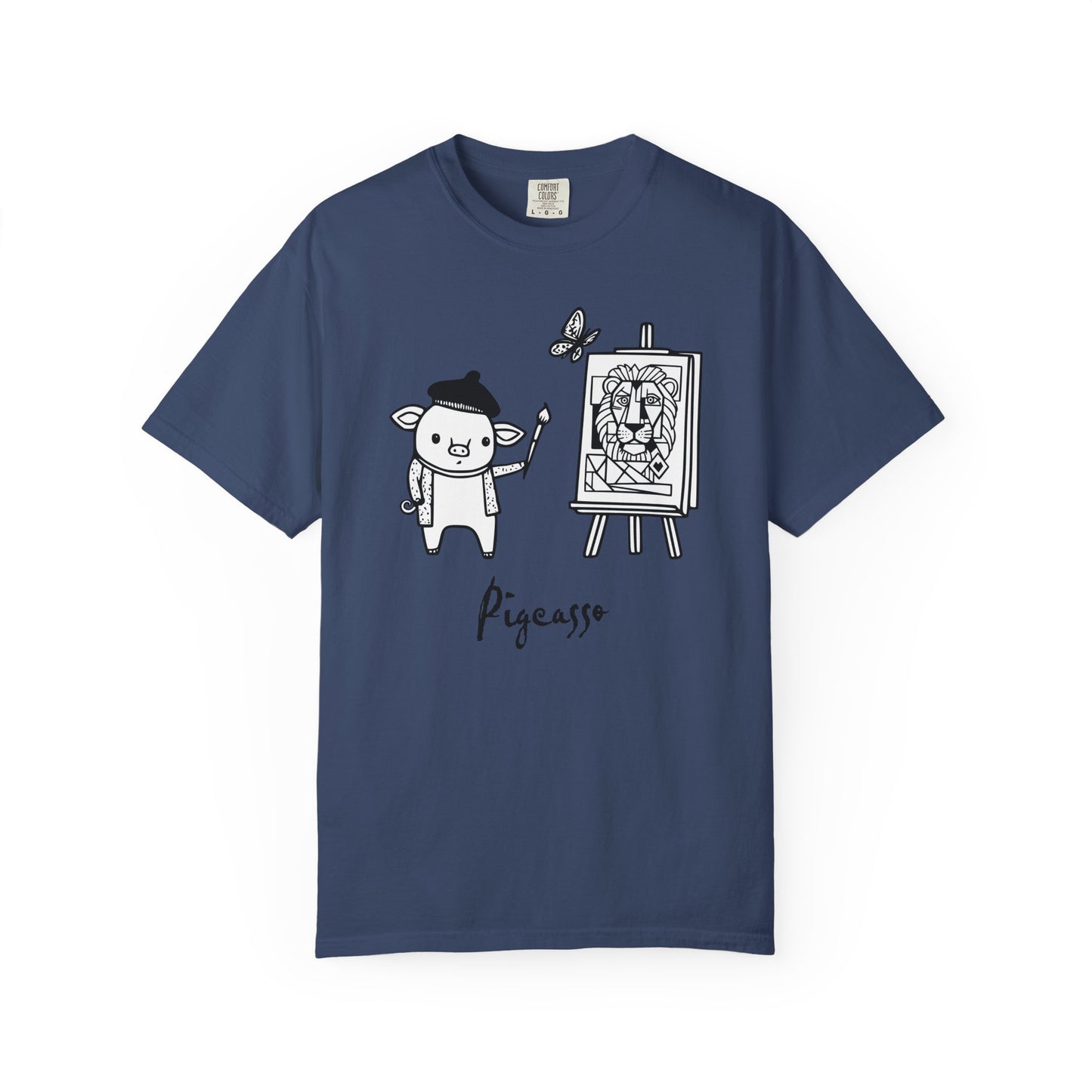"Pigcasso" Pigment T-Shirt — Cute Pig Artist Illustration Painter Tee