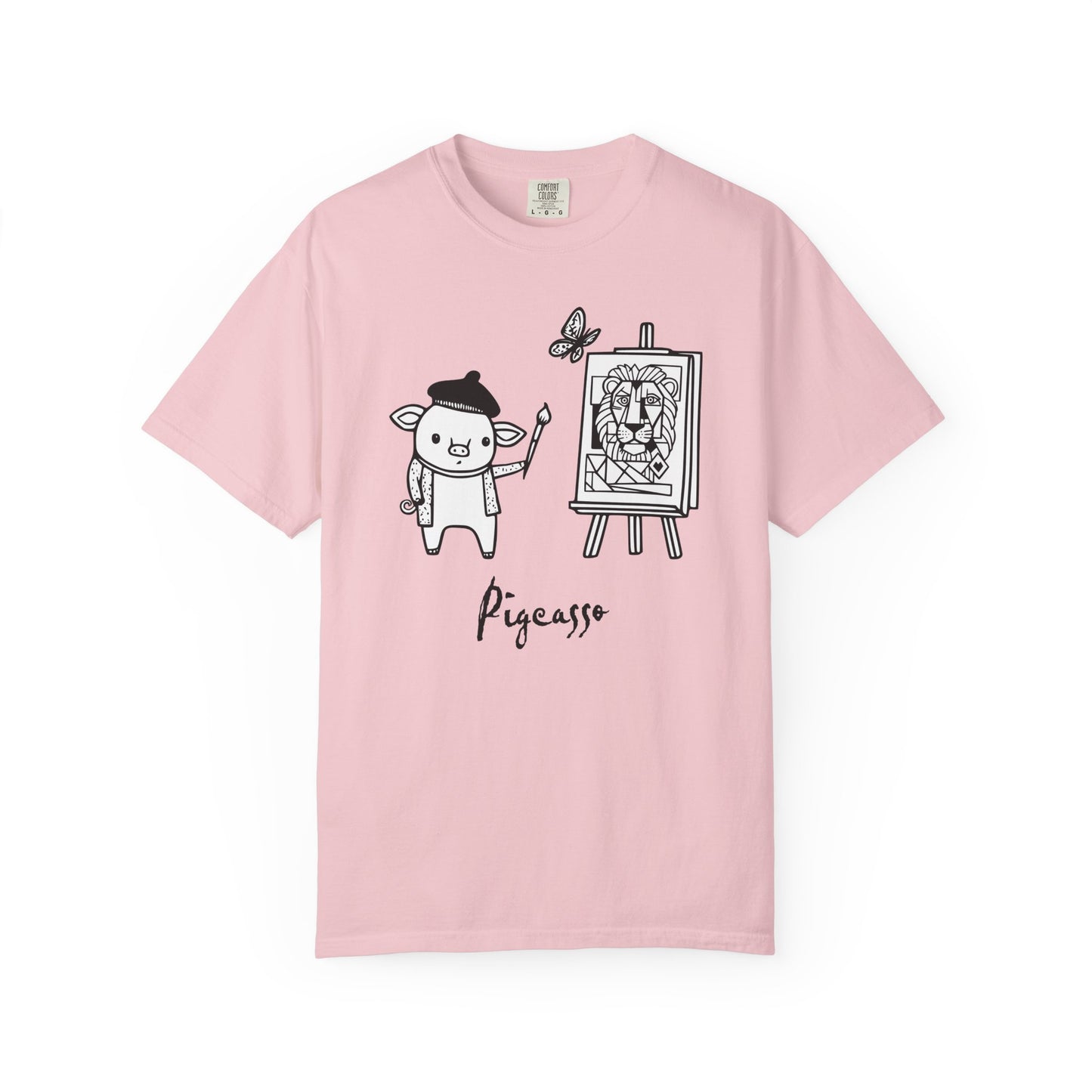 "Pigcasso" Pigment T-Shirt — Cute Pig Artist Illustration Painter Tee