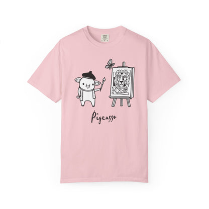 "Pigcasso" Pigment T-Shirt — Cute Pig Artist Illustration Painter Tee