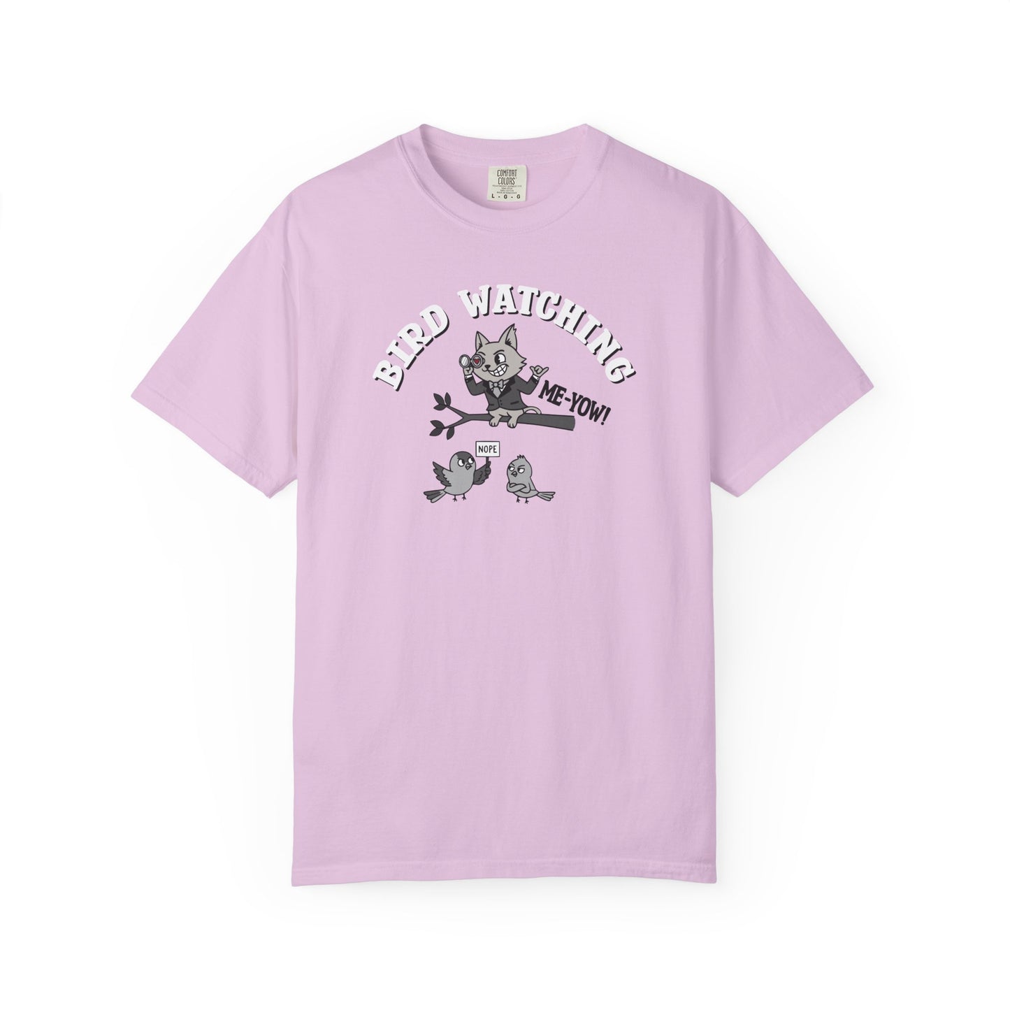 'Bird Watching' T-Shirt — Vintage Cartoon Cat Calling Graphic Tee