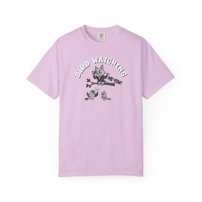 'Bird Watching' T-Shirt — Vintage Cartoon Cat Calling Graphic Tee