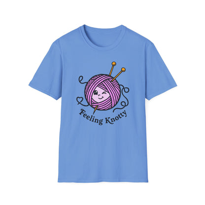 Feeling Knotty T-Shirt — Cute Knitting Yarn Ball Tee for Crafters