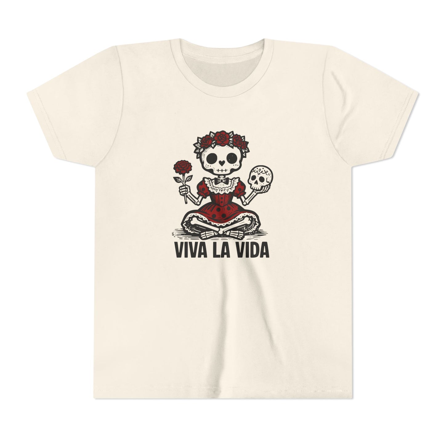 'Viva La Vida' Youth Tee - Day of the Dead Skull Girl Graphic
